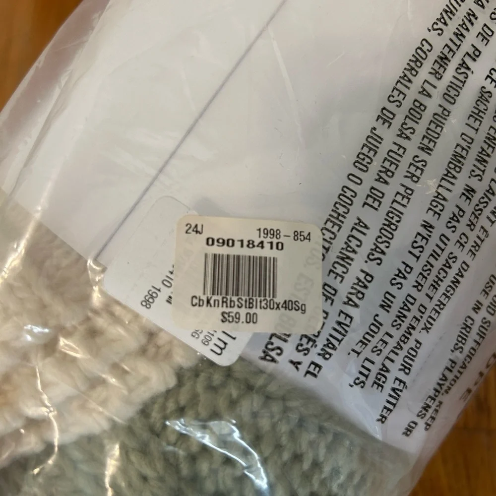 NEW West Elm Cozy Cable Knit Baby Blanket
